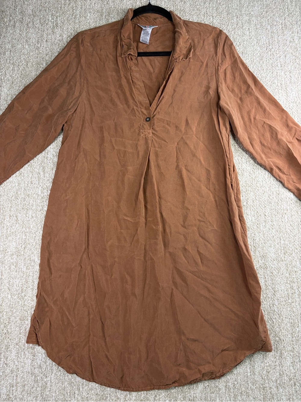 Vintage Y2K  Hard Tail Rust Brown Long Sleeve Tunic Dress